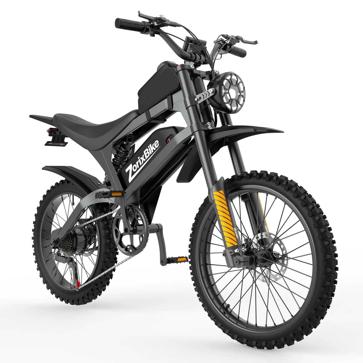 ZorixBike R8 Pro Electric Off-Road Bike 20x4.0 3000W 35Mph 80Mile 48V 20Ah,7 Speed Wide Tire All Terrain E-Bike For Adult
