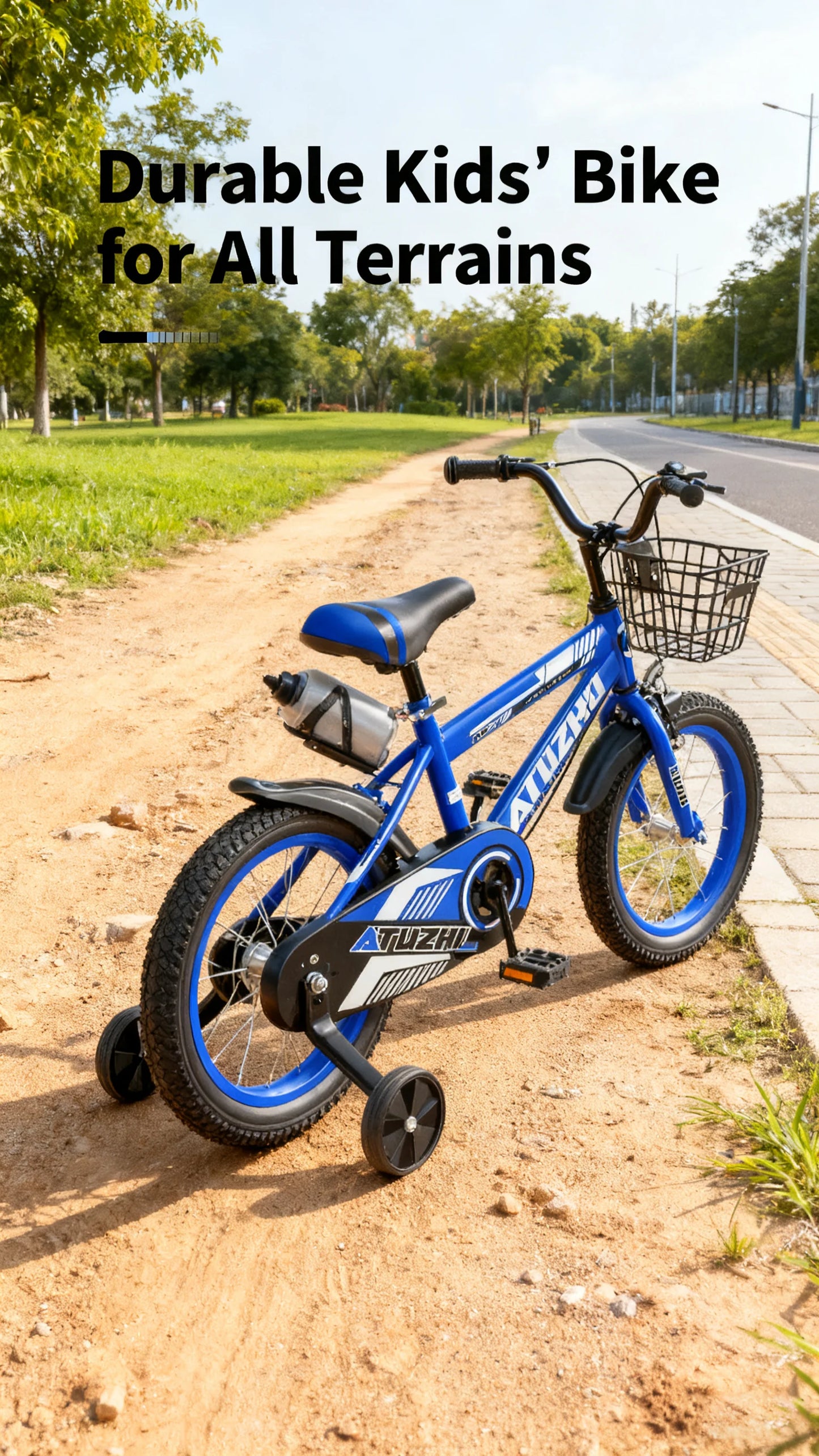 Ocean Blue Children's Kettle Model Bicycle 14 Inch 16 Inch 18 Inch Pedal Bike for Boys And Girls 3-6 Years Old 9 Year Old