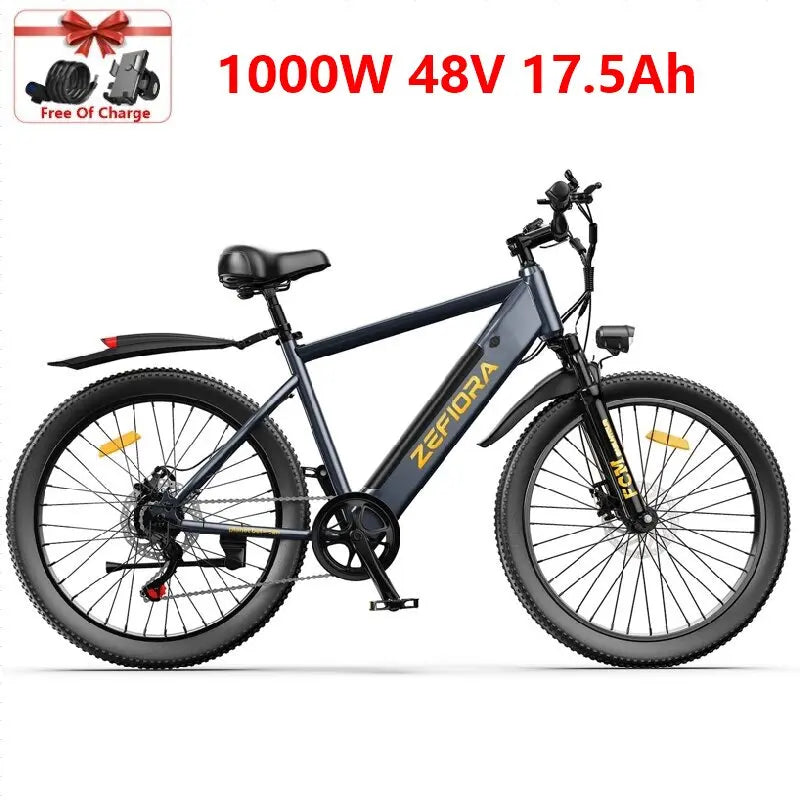1000w Electric Bicycle On Sale,48v 26 Inch Electric Bike,adjustable Seat, Front Brake, for Mountainous Snowy Areas Cycling Ebike