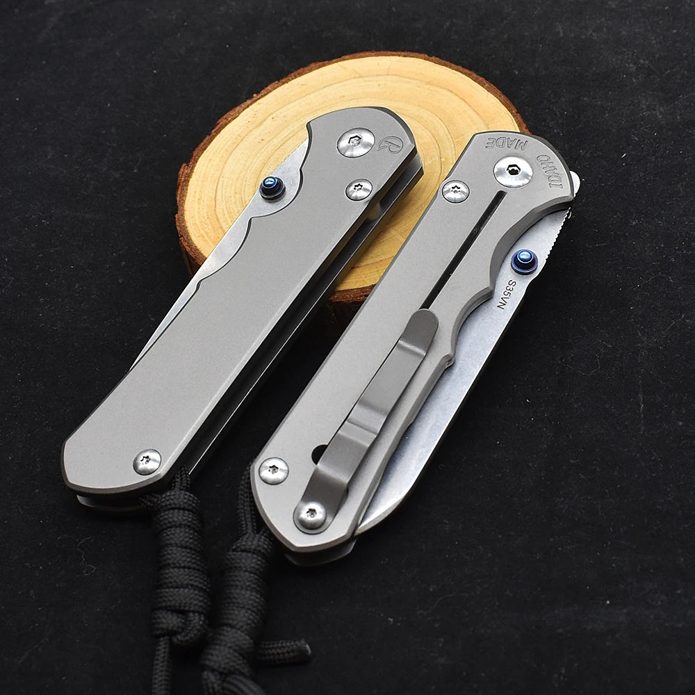 Chris Reeve CR S35VN Blade Ball Bearing Stone Wash Titanium Alloy Survival Tool Outdoor Camping Knife High Hardness Sharp EDC