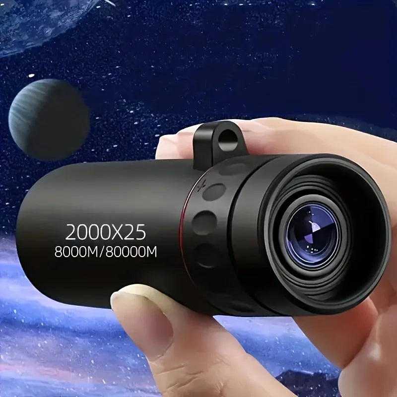 Telescope 2000X25 HD Monocular Telescope Compact Portable for Travel Hiking Fishing Camping Stargazing Concerts Bird Watching