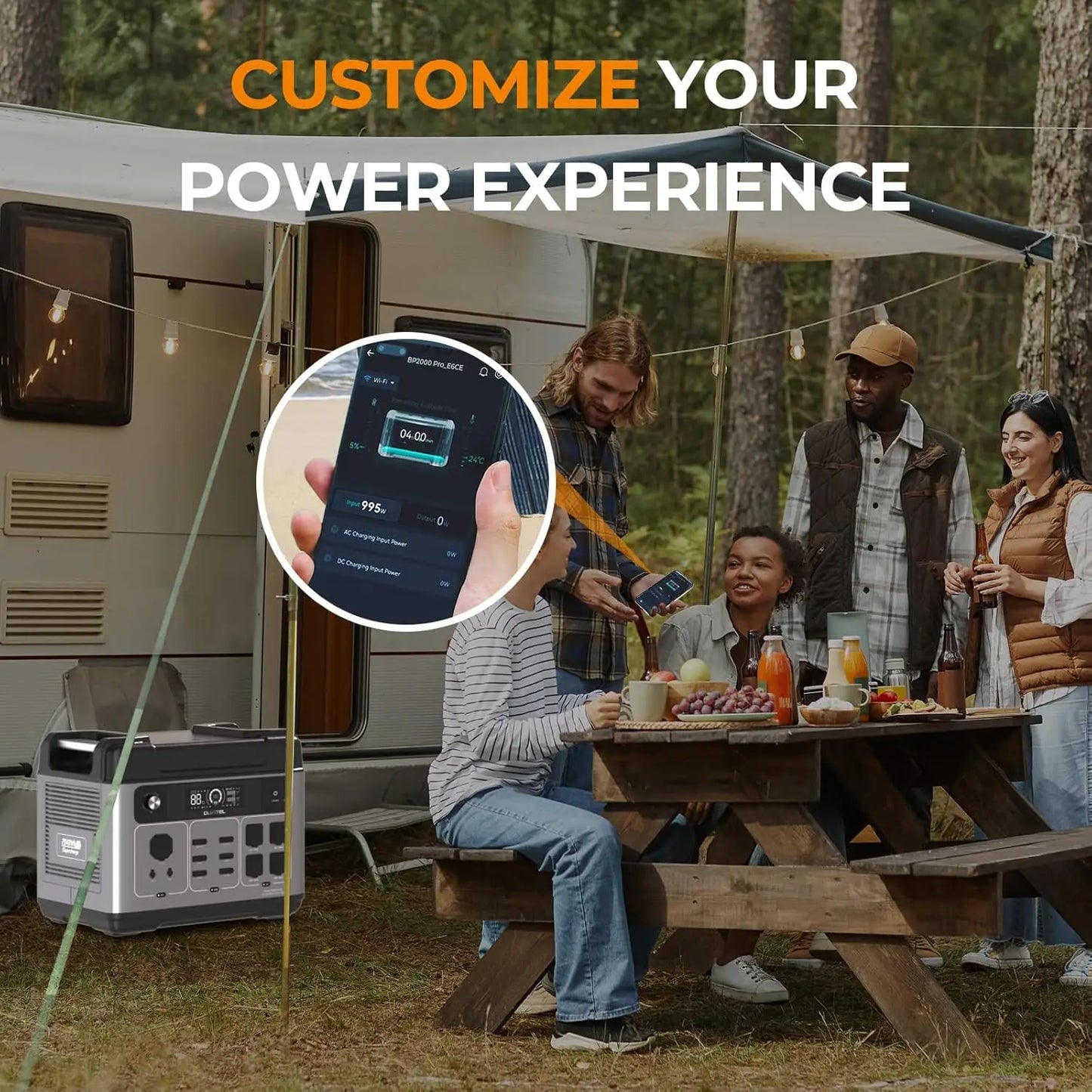 2400W 2048Wh Solar Generator 1800W Fast Charging APP Control Home Camping Backup, Custom