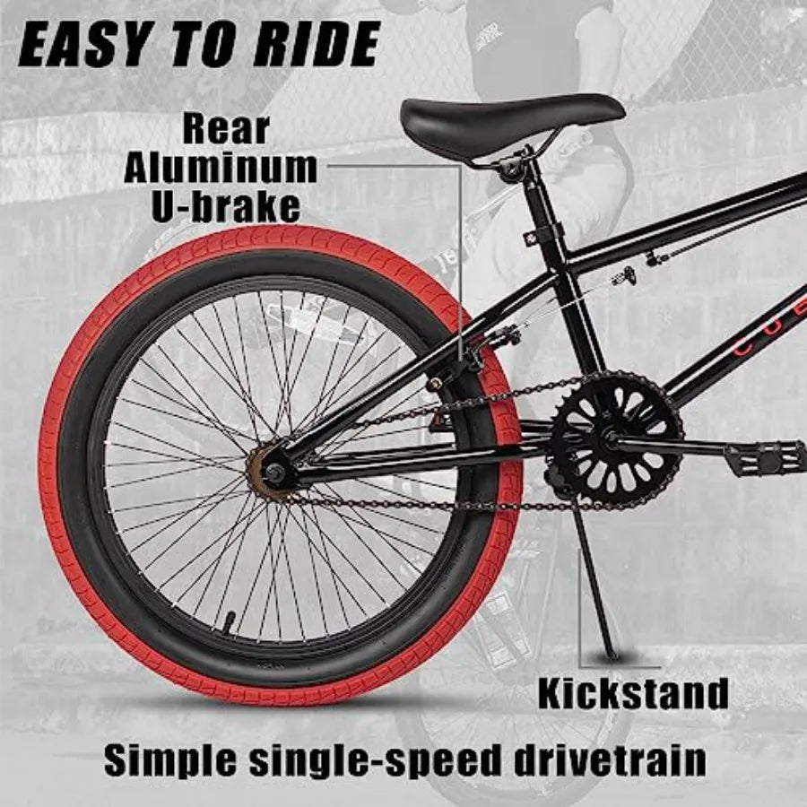 Freestyle BMX Bike 18 Inch Bicycle for 5-13 Years Old and Beginner Level Rider for Outdoor Playground