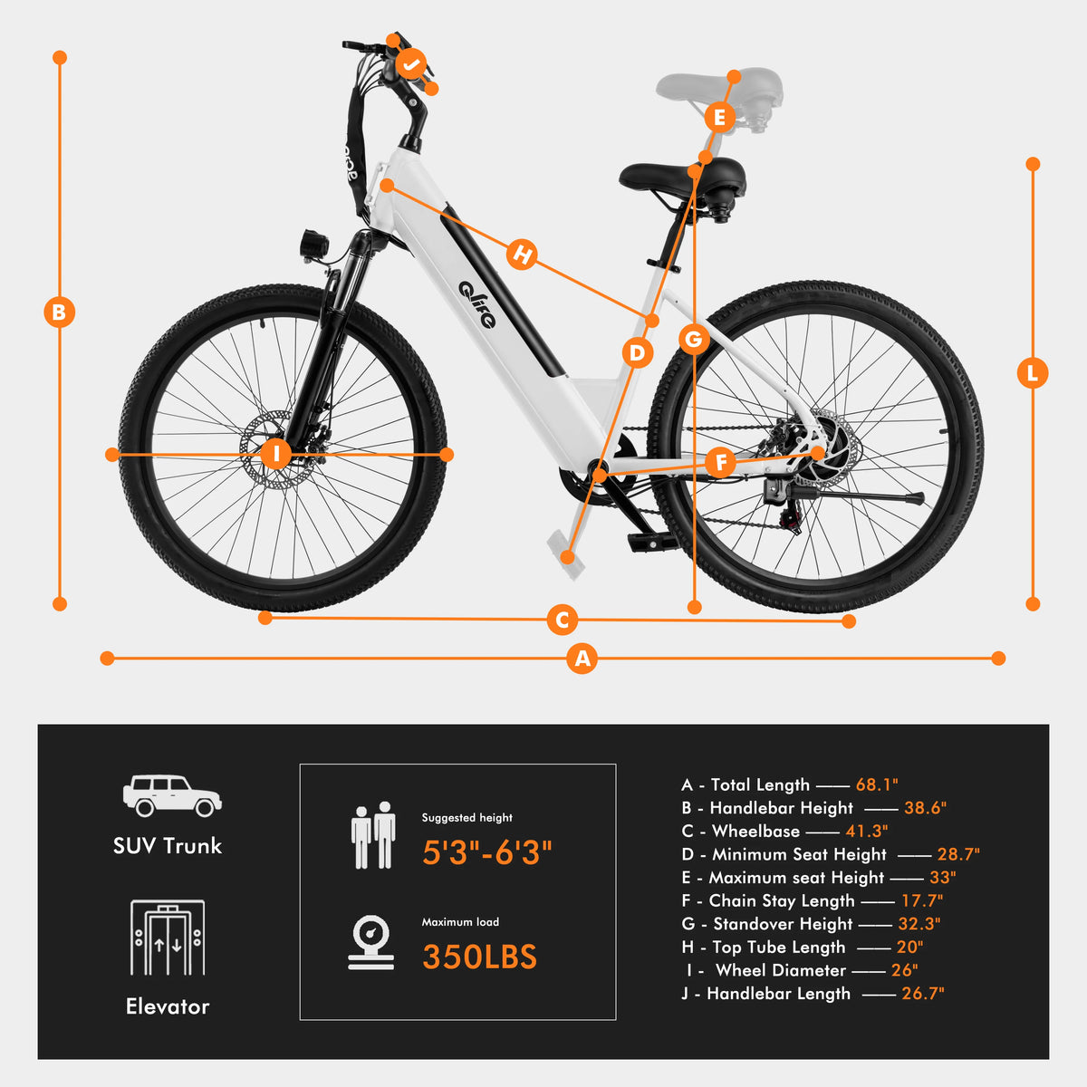 Qlife Cityone St Electric Bike for Woman, Peak 1200W Motor 48V Battery, 25MPH 55 Miles, 26“ Step-Thru Electric Bicycle, 7-Speed Commute E-Bike