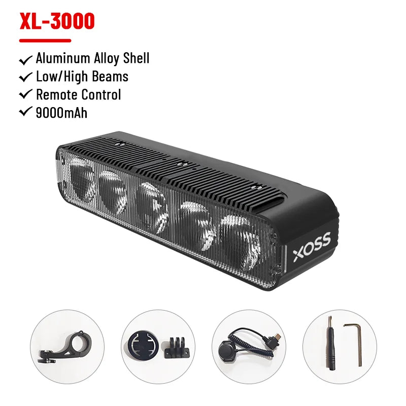 XOSS 200-3000 Lm Bike Light XL1200 Headlight Waterproof Rechargeable Front Lamp Bicycle Light Aluminum Ultralight Flashlight