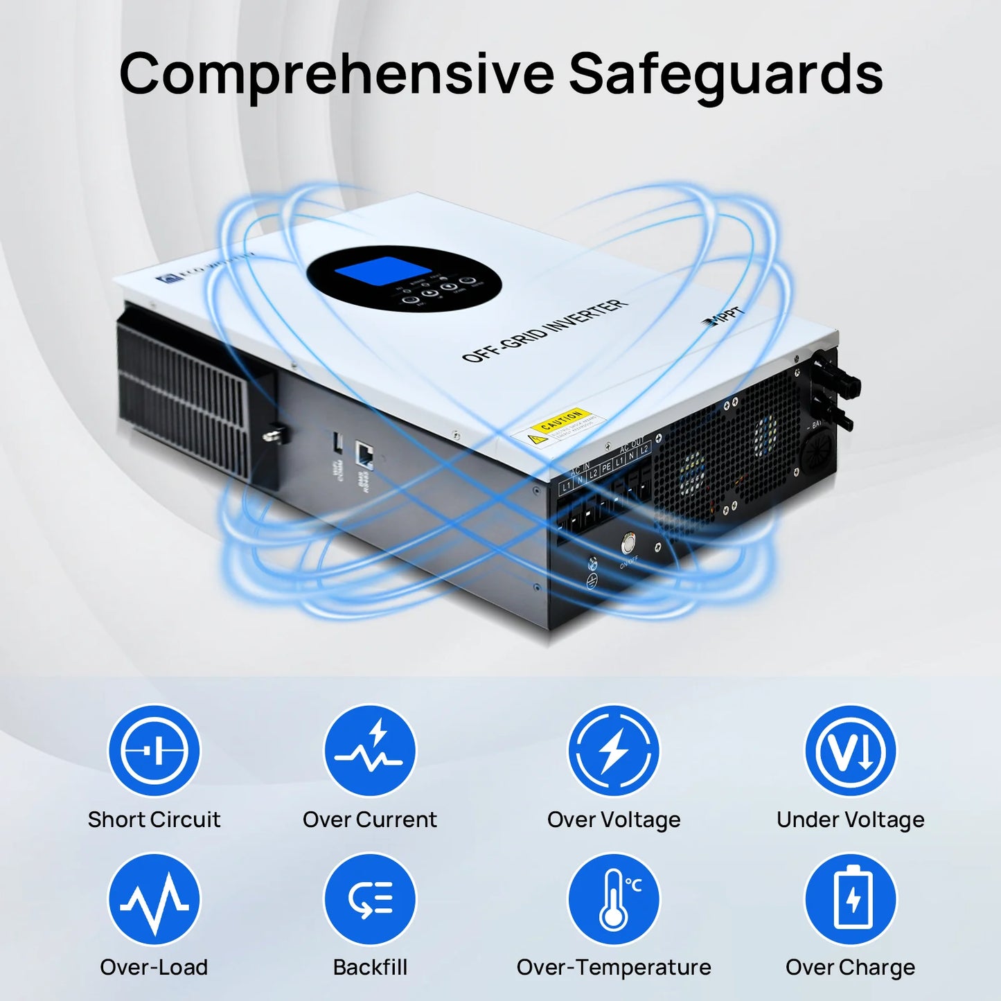 ECO-WORTHY 5000W Solar Hybrid Inverter 48V DC-120V/220V Pure Sine Wave Power Inverter AC Split Phase Off-Grid System