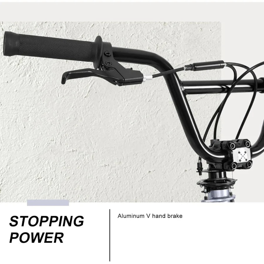 20 inch Freestyle BMX Bike for and Adults Men Women Hi-Ten Steel Frame 360 Degree Rotor Freestyle 4 Pegs Single Speed Teen Bike