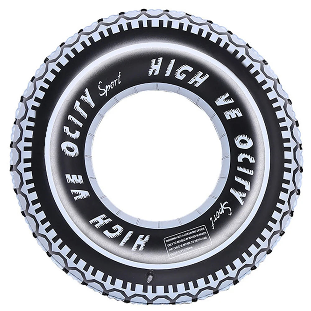 Tire Pattern Blow Up Swim Tube Leakproof Inflatable Swim Ring Swimming Rings Floaties Thickened Pool Rings for Swimming Pool