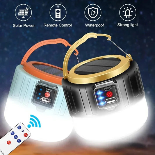 LED Camping Light Rechargeable Waterproof Portable Outdoor Hiking Emergency Lights Bright Tent Lamp Lantern Flashlight Camping