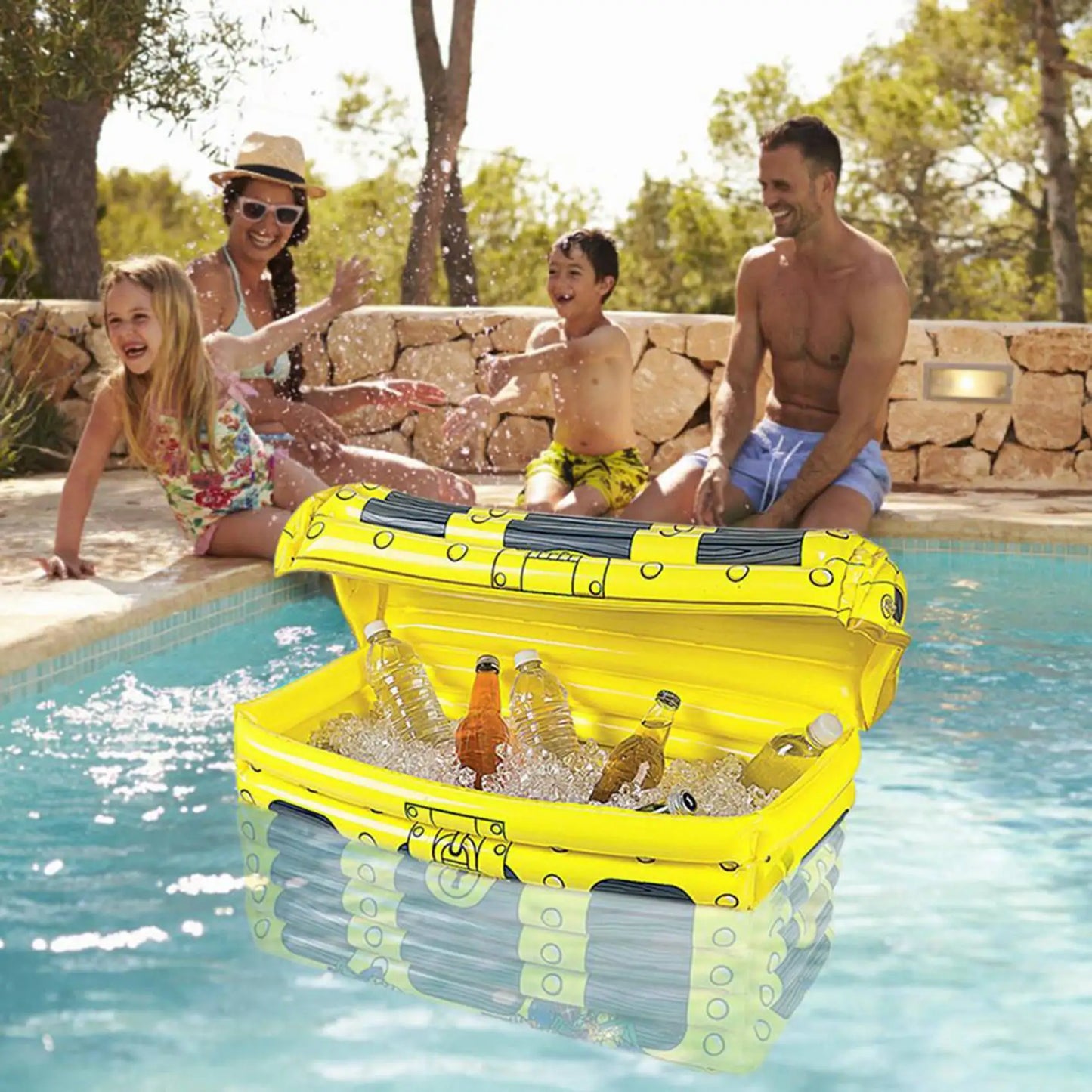 AA81-Indoor Outdoor Inflatable Ice Container PVC Beverage Cooler Treasure Box Multi-Purpose Bar Drinks Cool Leisure Supplies