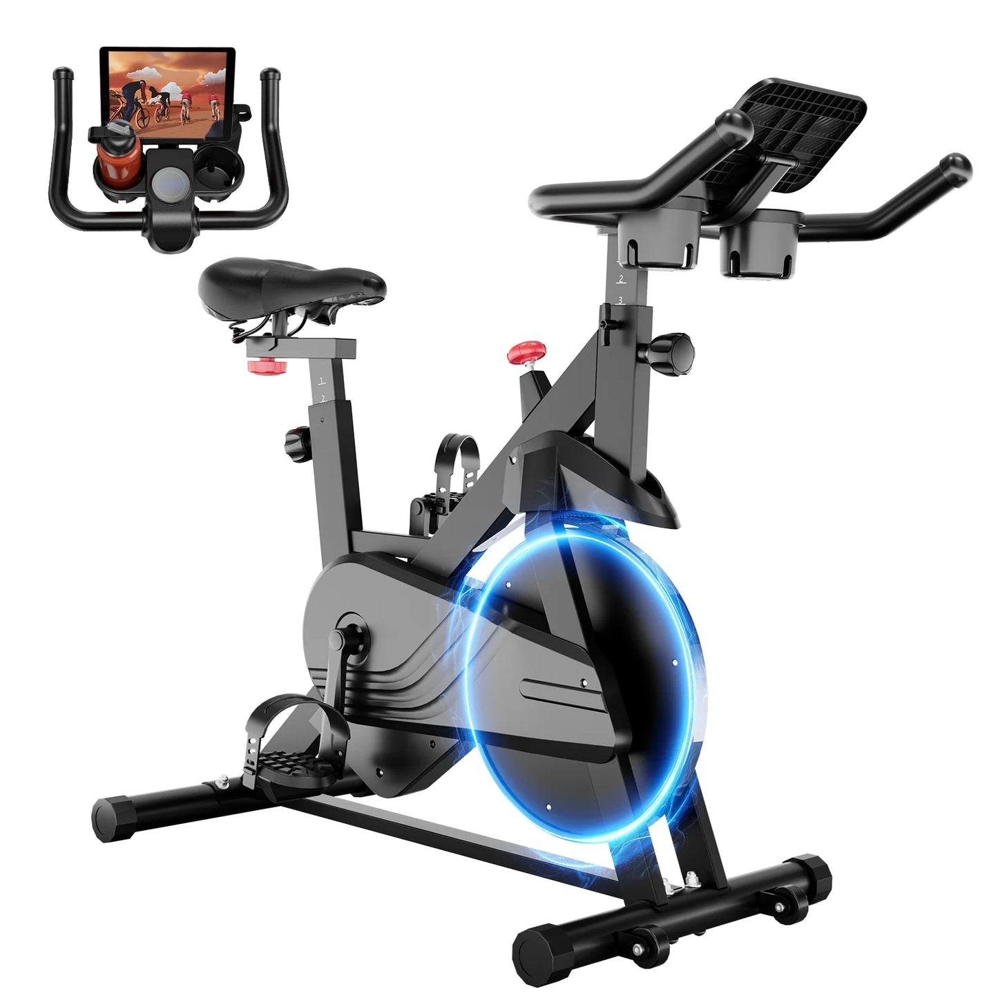 Superun Exercise Bike, 32-Level Magnetic Resistance Stationary Bikes for Home, Low Noise Workout Cycling Bike for Home