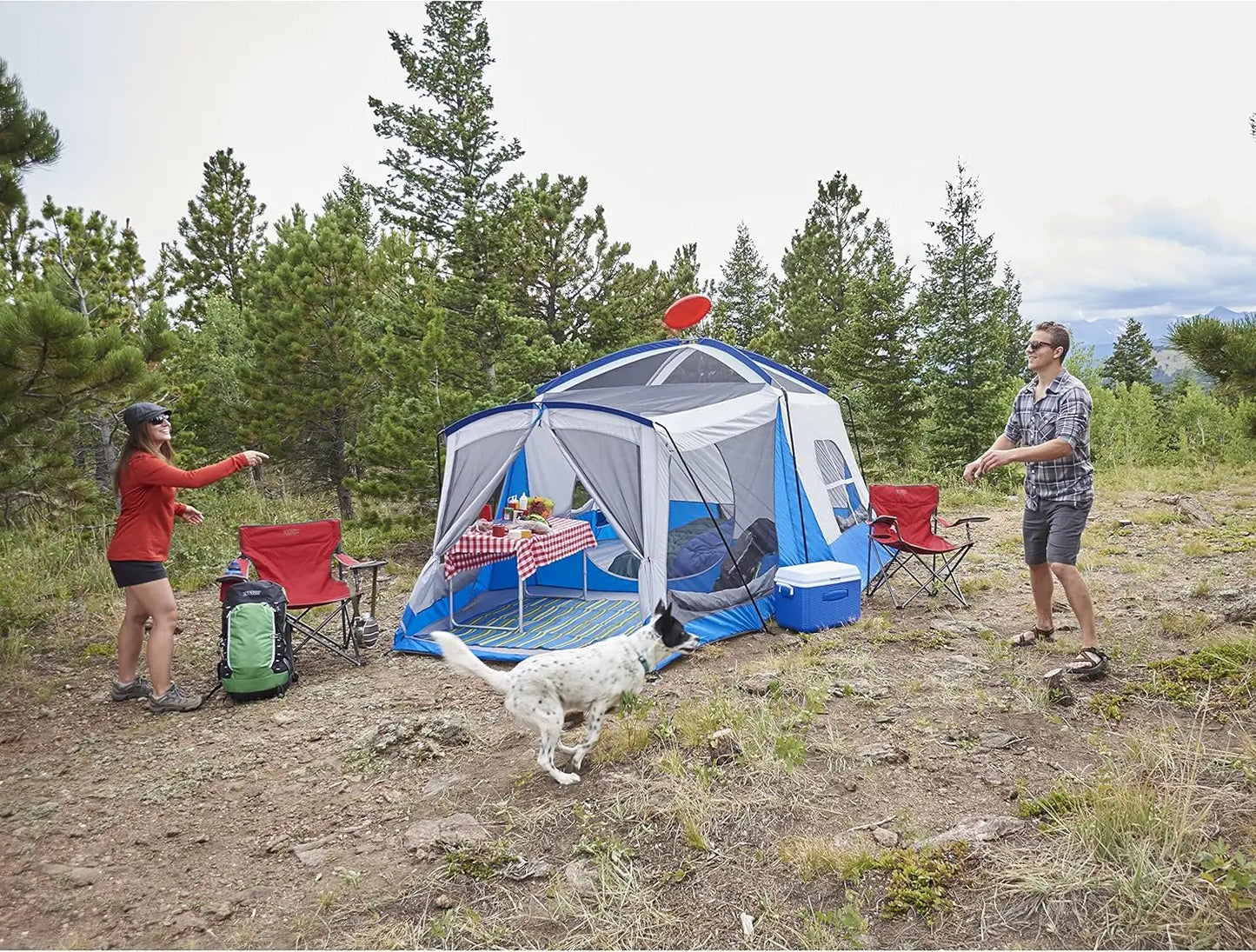 8-Person Water-Resistant Family Camping Tent with Convertible Screen Room for Outdoor Adventures