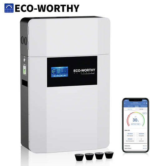ECO-WORTHY 48V 100Ah Wall-Mount Indoor LiFePO4 Lithium Battery with Conduit Box For Off-Grid Systems, Home Backup Power