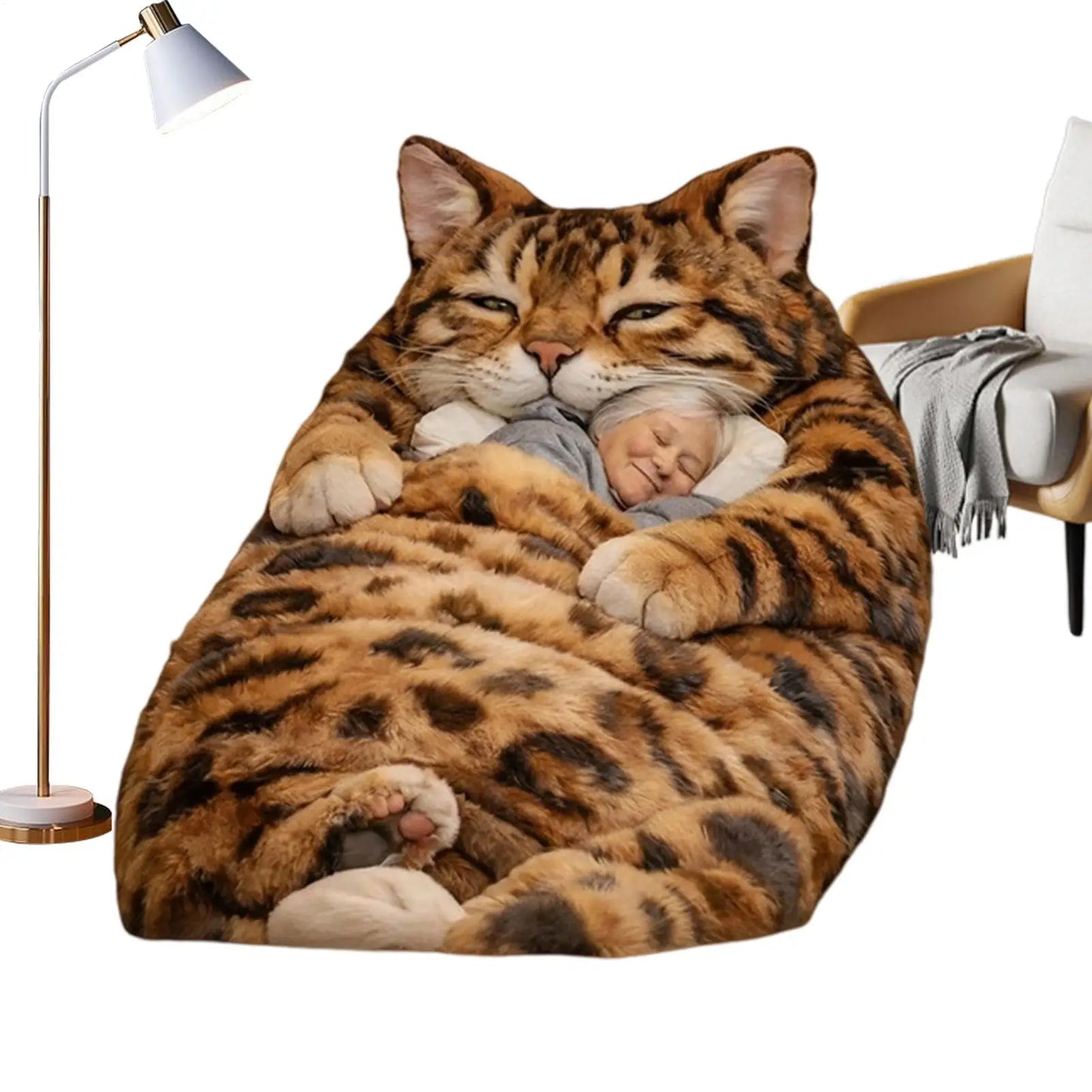 Winter Sleeping Bags 175x80cm Washable Funny Soft Cat Envelope Warm Sleeping Bag For Indoor Home Bedroom Nursery Apartment Women