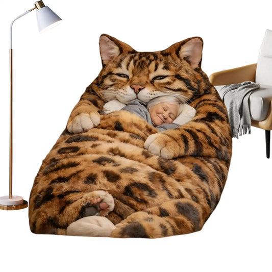 Winter Sleeping Bags 175x80cm Washable Funny Soft Cat Envelope Warm Sleeping Bag For Indoor Home Bedroom Nursery Apartment Women