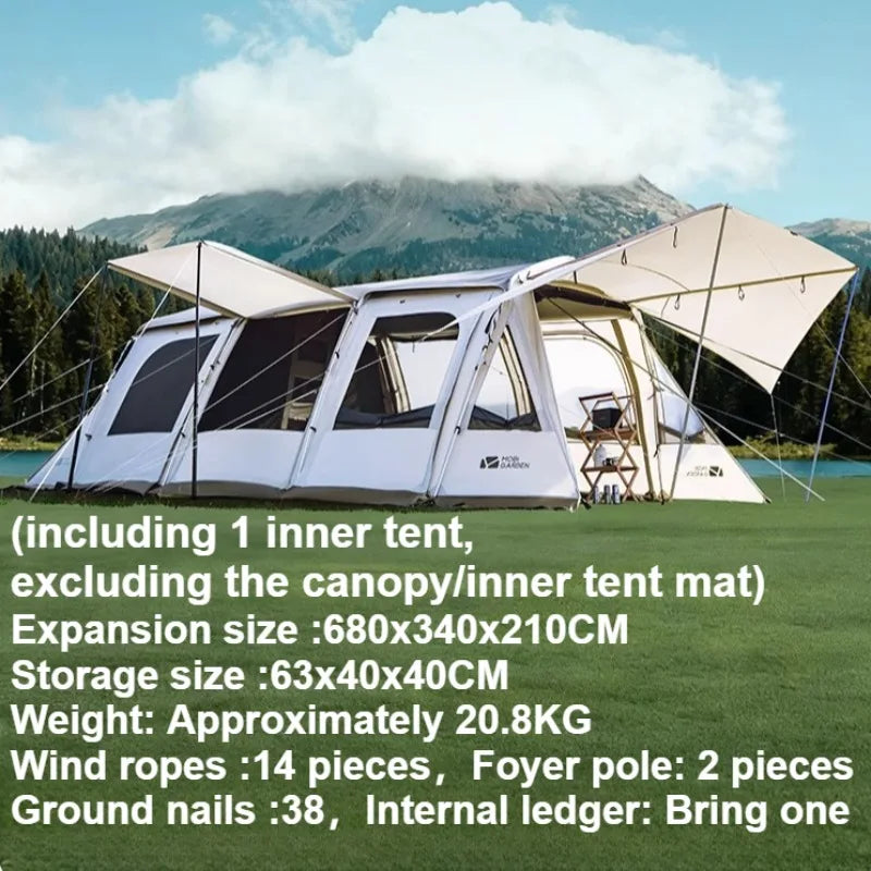 Thickened Large Space Tunnel Tents Portable Foldable Two Bedrooms One Living Room Tents Outdoor Multifunctional Camping Supplies