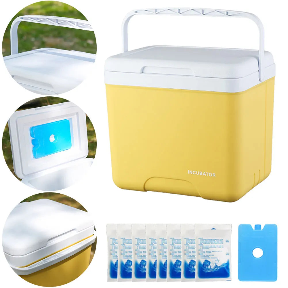 15L Camping Cooler Box Multipurpose Insulated Ice Chest Portable Ice Bucket Outdoor Hard Cooler for BBQ Camping Picnic