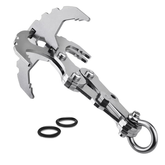 Folding Gravity Grab Hook Outdoor Rock Climbing Rescue Claw Survival Mountaineering Hook Tool Multifunctional Stainless Steel