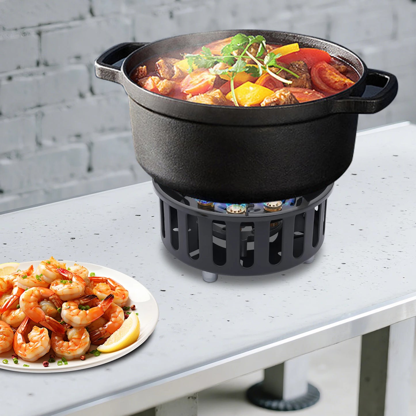 Camping Stove Outdoor Burner Portable Stove with 3 Adapters Gas Stove matching storage bag for frying steaming boiling picnic