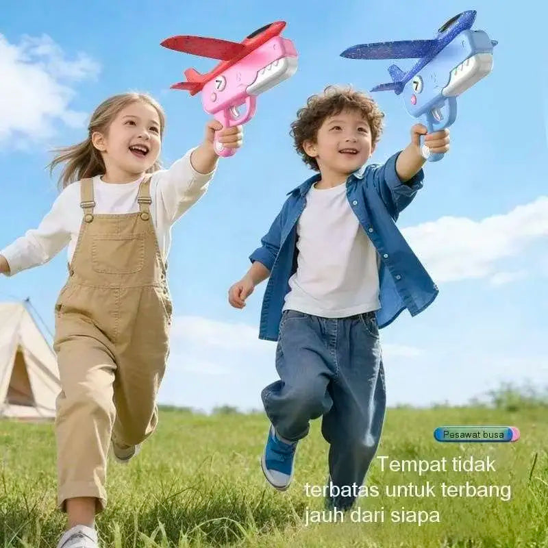 Outdoor Games Dumb  Dinosaur Ejection foam Aircraft Toy Gun One click Launch Three colors of indoor and outdoor aircraft Guns
