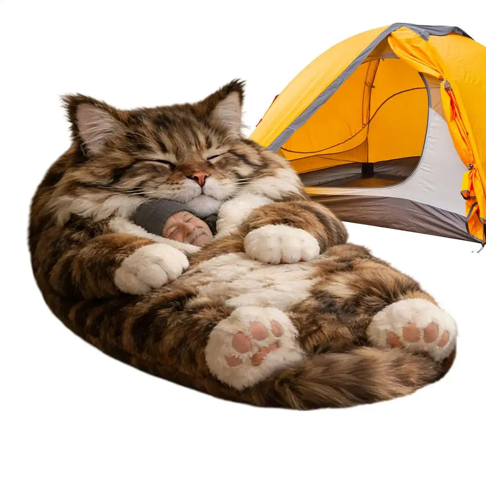 Winter Sleeping Bags 175x80cm Washable Funny Soft Cat Envelope Warm Sleeping Bag For Indoor Home Bedroom Nursery Apartment Women