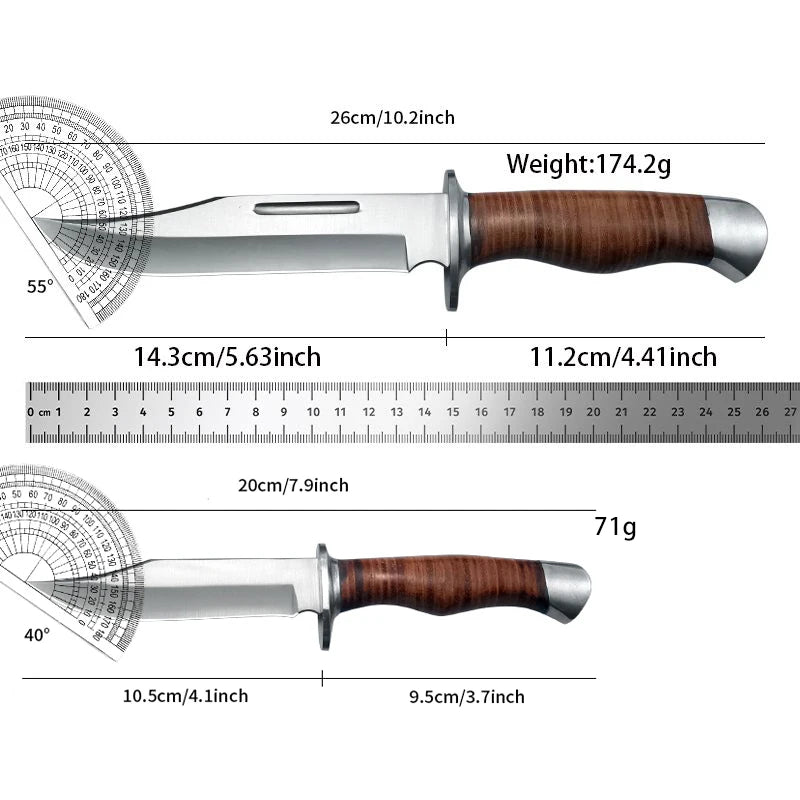 Outdoor tactical hunting knife, a pocket knife for camping, wilderness survival and daily carry.