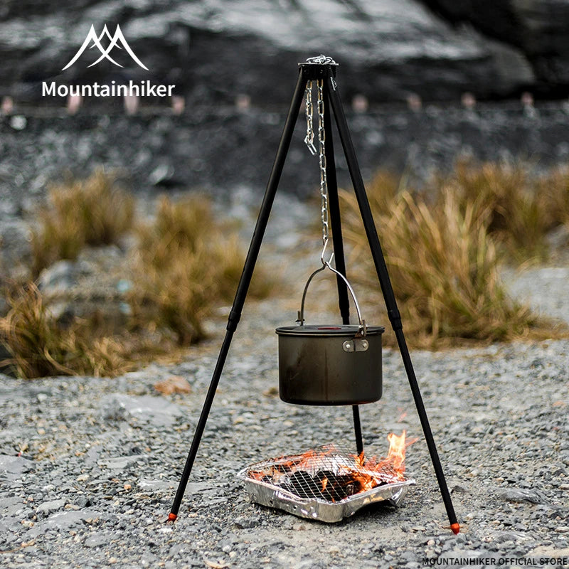 MOUNTAINHIKER 4L Camping Hanging Pot Cookware Outdoor Tableware 4-6 Persons Picnic BBQ Cooking Tourism Fishing kitchen Equipment