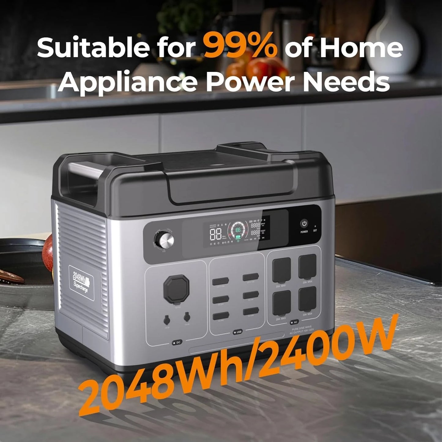 2400W 2048Wh Solar Generator 1800W Fast Charging APP Control Home Camping Backup, Custom