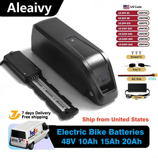 Hailong 48v Battery 10Ah 15Ah 20Ah Li ion E bike Battery Pack For BAFANG Tongsheng 1000W 500W 350W 250W Motor Electric Bike Kit