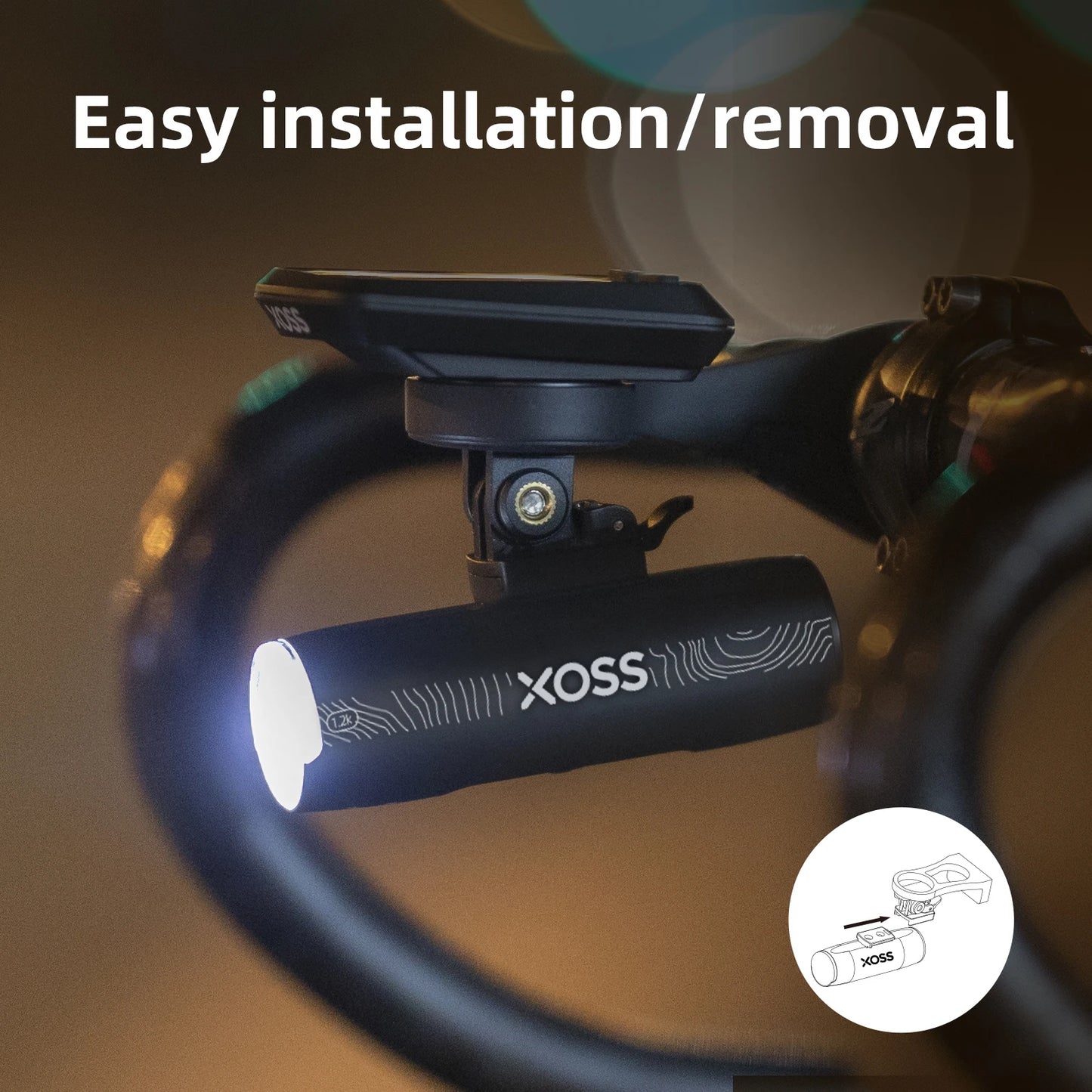 XOSS 200-3000 Lm Bike Light XL1200 Headlight Waterproof Rechargeable Front Lamp Bicycle Light Aluminum Ultralight Flashlight
