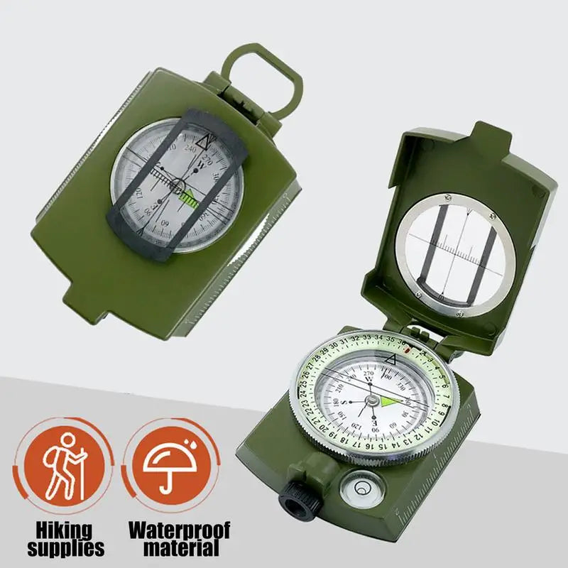 Tactical Survival Compass High Precision Professional Metal Sight Compass Luminous for Outdoor Hiking Climbing Exploring Geology