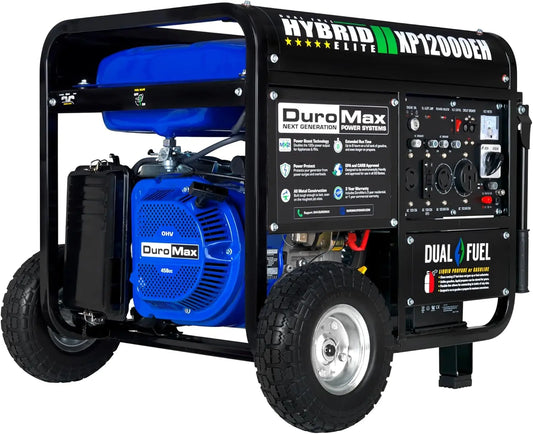 12,000-Watt Dual Fuel Portable Generator - Gas & Propane, Electric Start, Whole Home Backup Power
