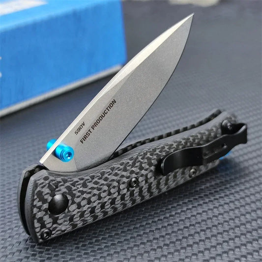 Mini Bugout BM 533-3 Pocket Folding Knife S90V Blade Carbon Fiber Handles Easy To Carry Outdoors Tactical Defense Survival Tools