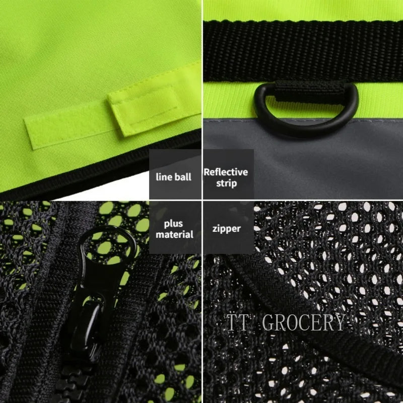 Safety Clothing Reflective with Tool Pockets Breathable Work Gilet High Visibility Mesh Reflective Workwear