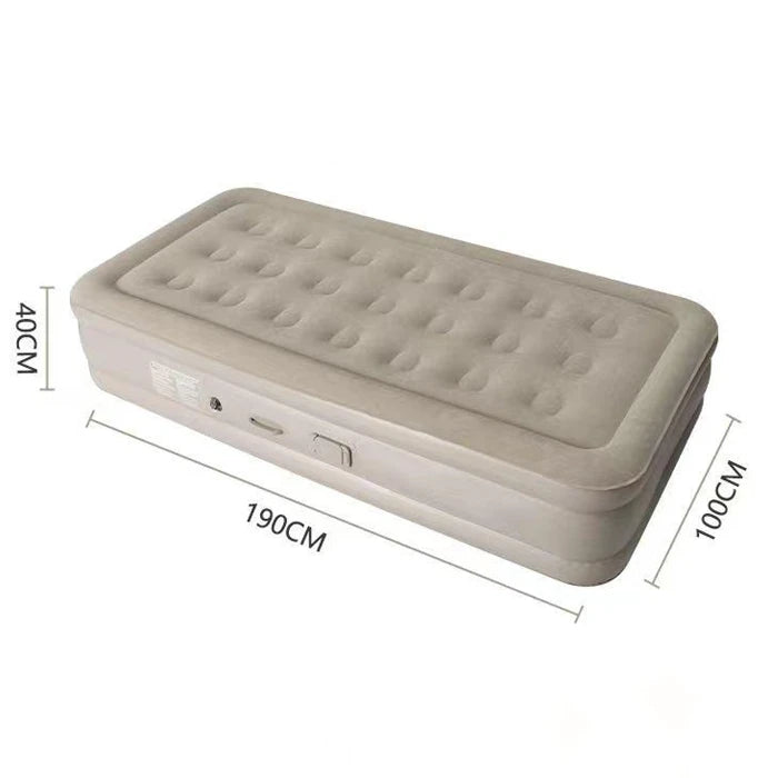 Camping Blow up Single Inflatable Mattress with Built-in Pump - Flocked, Easy to Inflatable, Waterproof Portable Inflatable Bed