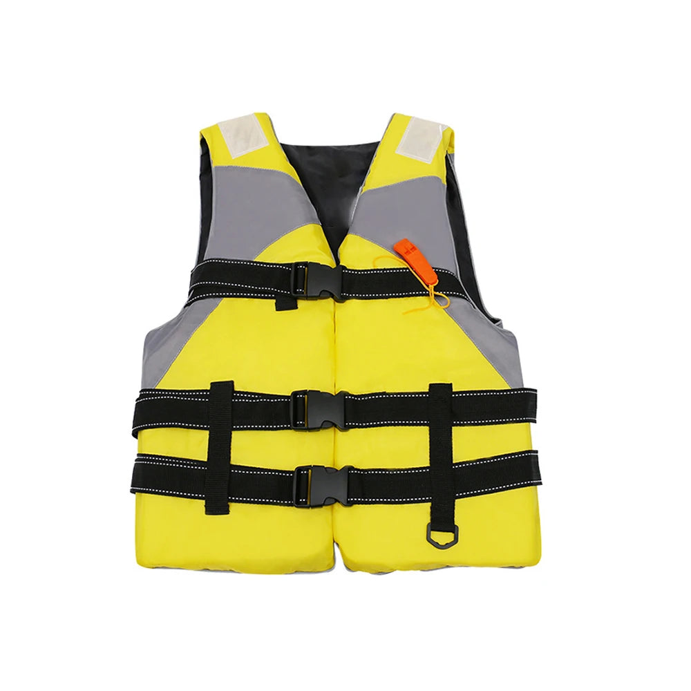 S -XXXL Swimming Boating Life Jacket Skiing Vest Survival Suit Outdoor Polyester Life Jacket for Adult Children with Whistle