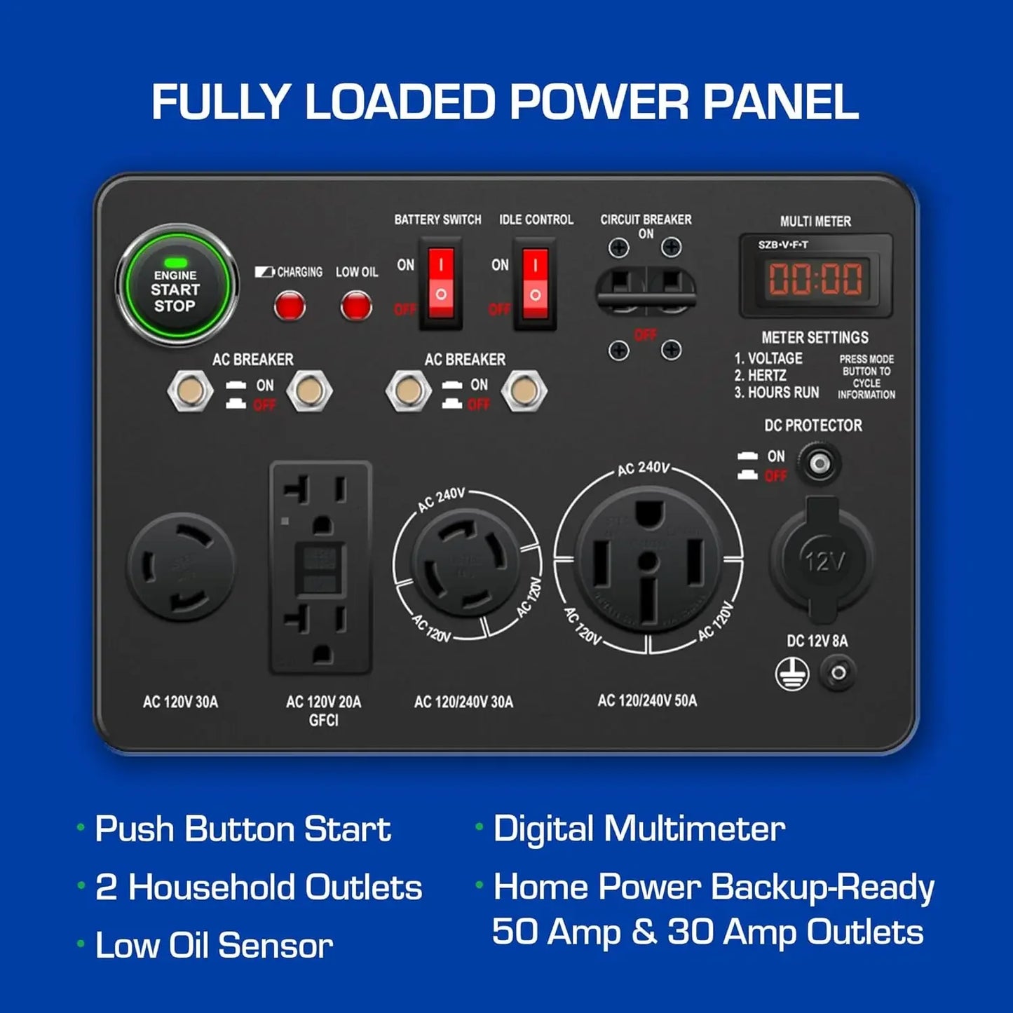 XP13000EH 13,000-Watt Dual Fuel Portable Generator - Gas & Propane, Electric Start, Whole Home Backup Power