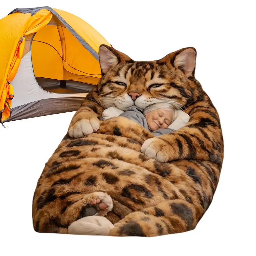 Winter Sleeping Bags 175x80cm Washable Funny Soft Cat Envelope Warm Sleeping Bag For Indoor Home Bedroom Nursery Apartment Women