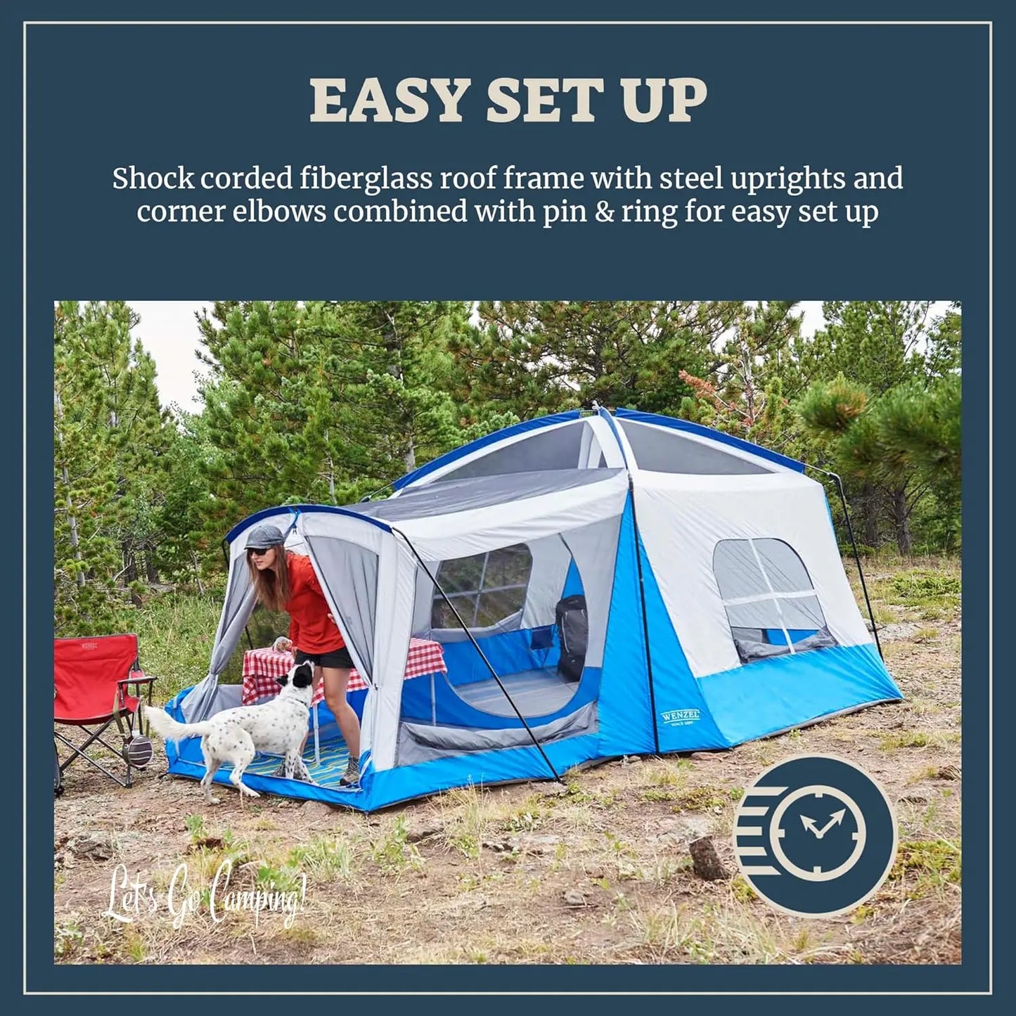 8-Person Water-Resistant Family Camping Tent with Convertible Screen Room for Outdoor Adventures