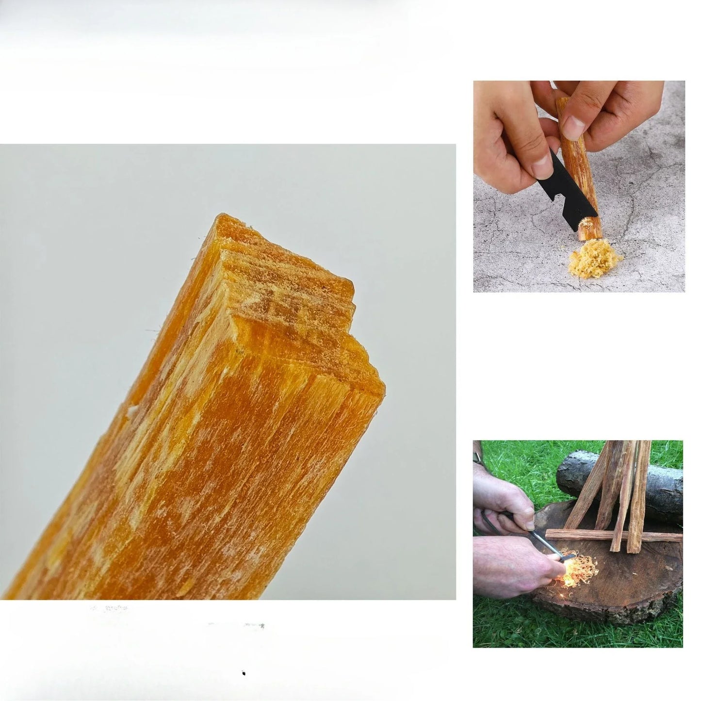 Outdoor Camping Fire-supporting Lighting, Pine Mingzi Flint and Steel, Primitive Survival Fire Starter, Portable Iron Box Set