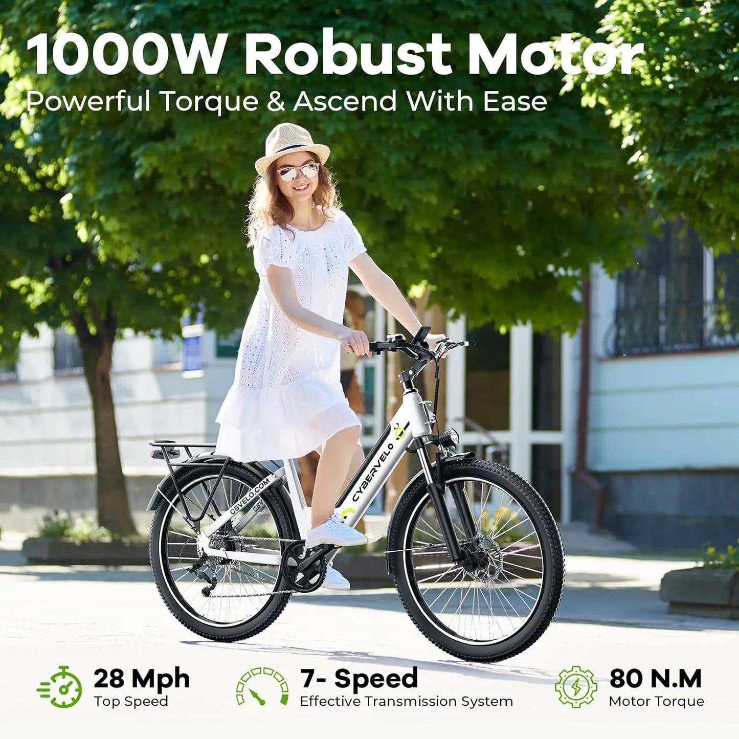 Electric Bike for Adults with 1000W Motor,48V Removable Battery,up to 60Miles 25MPH Electric Commuter Bike for, Customized