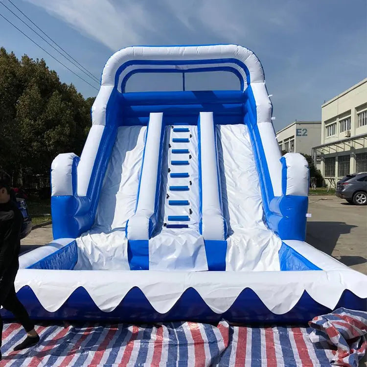 High Quality Customized Style Ocean Theme Blue Blow Up Wet Dry Inflatable Water Pool Bounce Slide