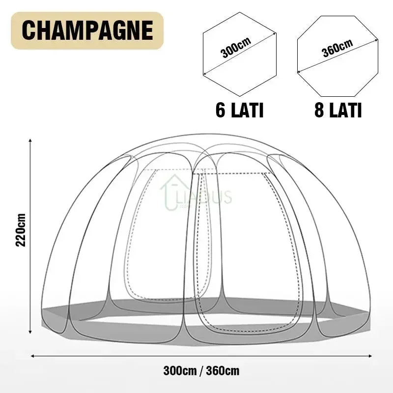 Transparent Camping Tent 4-8 Person Star Dome Tent Portable Spherical Tents 360 Degree Panoramic Window Outdoor Sun Room Tents