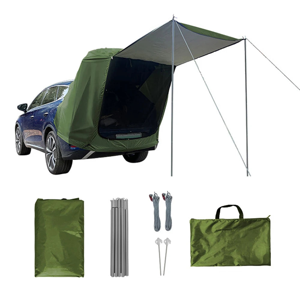 Car Roof Top Tent SUV Awning Sun Shade Waterproof Quick Setup for Outdoor Camping Fishing Picnic Beach Tailgating Travel