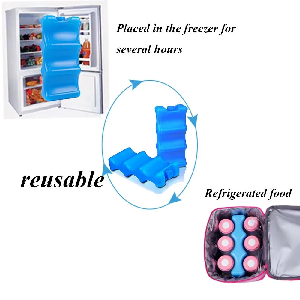 Ice Pack for Coolers, Breastmilk Bottle Storage, Lunch Box, Insulated Contoured Freezer Pack, Long Lasting Reusable Cool Pack