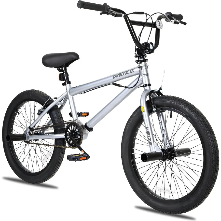 20 inch Freestyle BMX Bike for and Adults Men Women Hi-Ten Steel Frame 360 Degree Rotor Freestyle 4 Pegs Single Speed Teen Bike