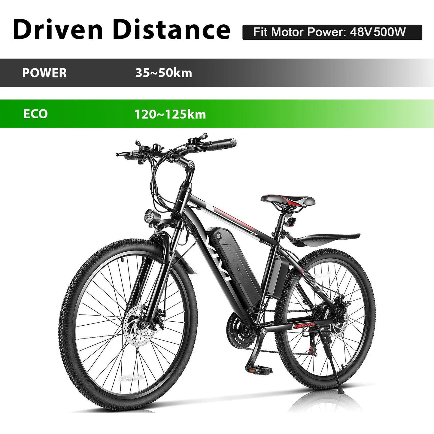 YOSE POWER Ebike Battery 48V 10.4Ah Fit for Vivi Electric Bike F26F (HL085) H8 Battery Replacement VIVI E bike Battery