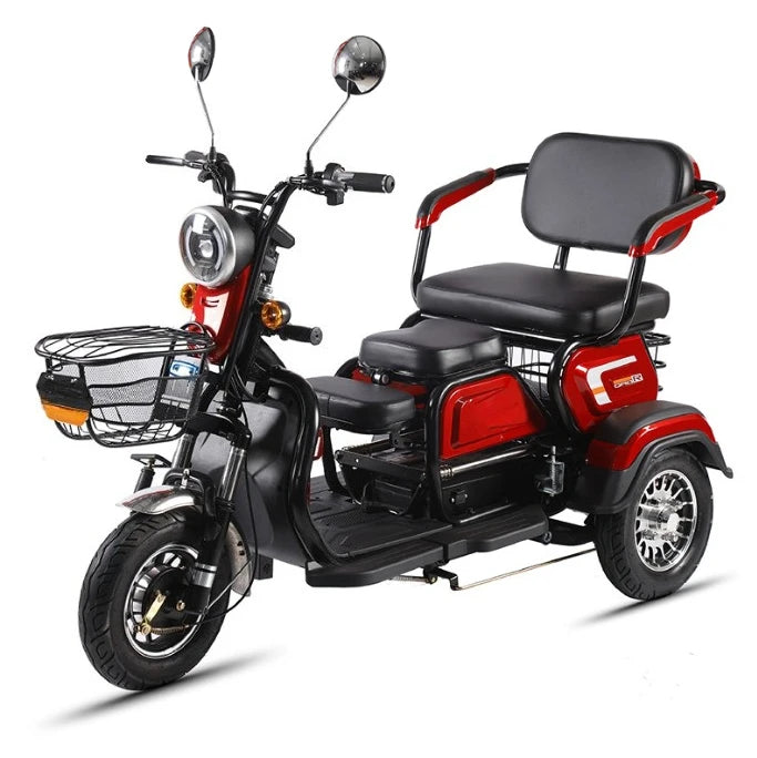 Open Body Electric Tricycle For Adults Fat Tire, 3 Wheel Passenger Electric Bike Long Range, 45km Mileage Urban Mobility Vehicle