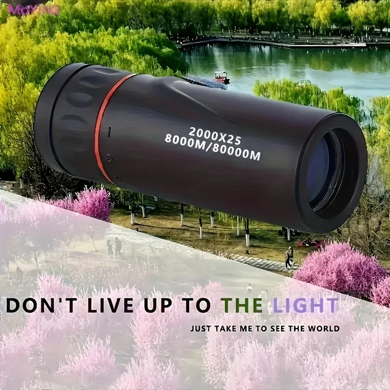 Telescope 2000X25 HD Monocular Telescope Compact Portable for Travel Hiking Fishing Camping Stargazing Concerts Bird Watching