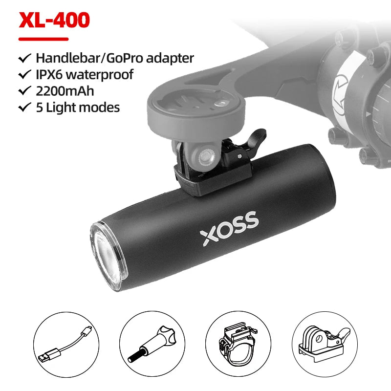XOSS 200-3000 Lm Bike Light XL1200 Headlight Waterproof Rechargeable Front Lamp Bicycle Light Aluminum Ultralight Flashlight